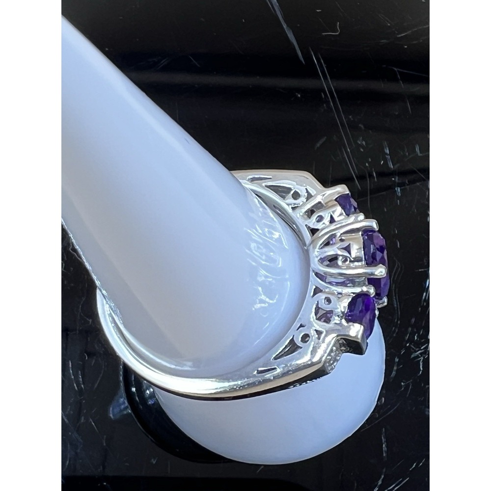 Amethyst Gemstone Pendant and Ring 925 Sterling Silver 18" Chain and Size 8 Ring - Picture 12 of 13
